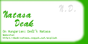 natasa deak business card